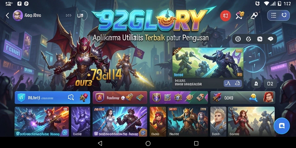 Screenshot utama 92GLORY menampilkan antarmuka pengguna yang bersih dan sederhana.
