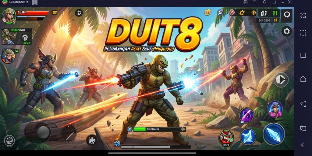 Screenshot gameplay <strong>DUIT8</strong> dengan aksi mendebarkan dan grafis luar biasa.