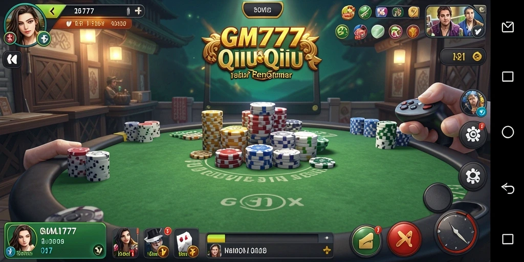 Tampilan gameplay seru dari GM777 di dalam permainan QiuQiu.
