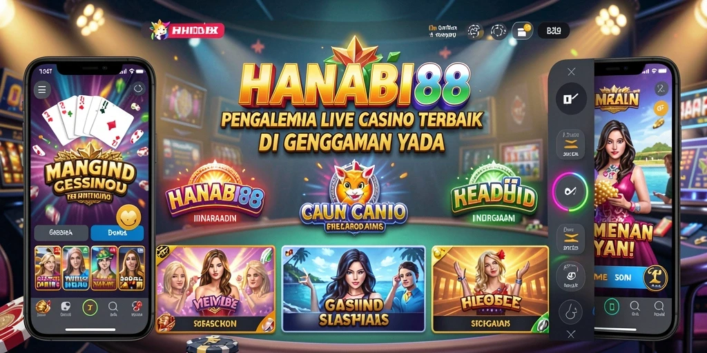 Tampilan gameplay Live Casino yang mendebarkan di HANABI88.