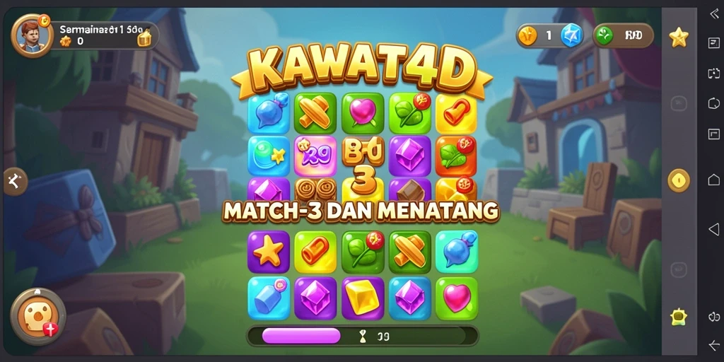 Tampilan gameplay KAWAT4D yang seru dan penuh warna.