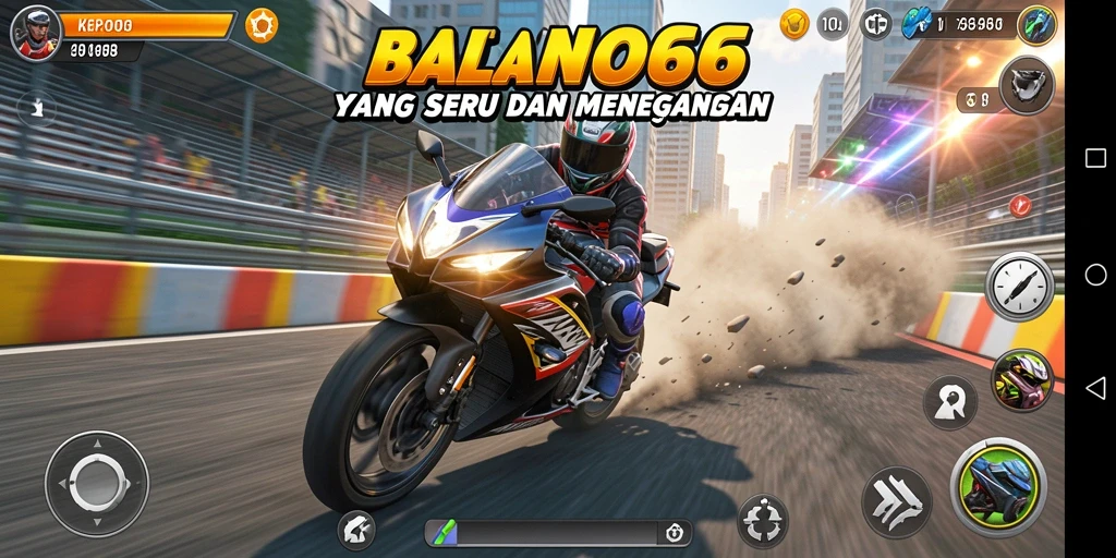 Tampilan gameplay seru dari balapan motor KEPO66.