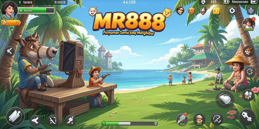 Tampilan gameplay MR888 dengan warna cerah dan kesenangan tanpa henti.