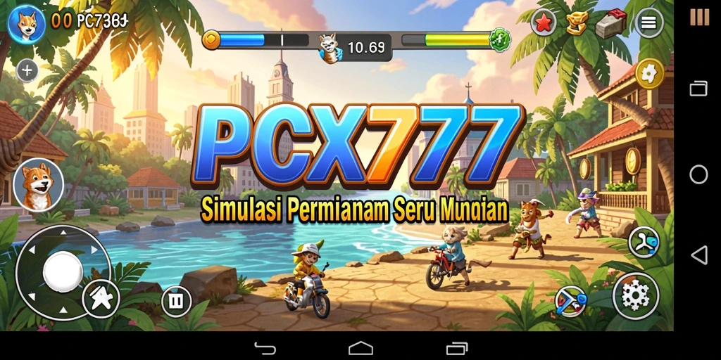 Gameplay PCX777 menampilkan dunia simulasi yang interaktif dan imersif.