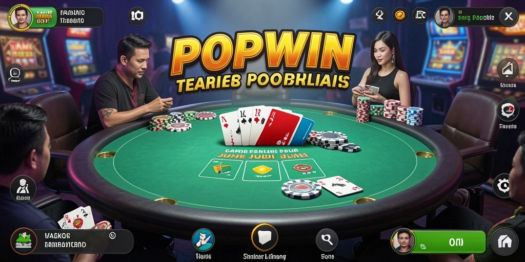 Tampilan gameplay Poker yang seru dan menegangkan di POPWIN.